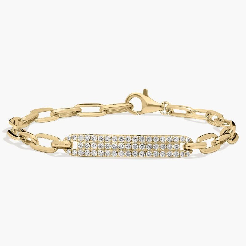 14K Gold Moissanite Paperclip Bracelet-1