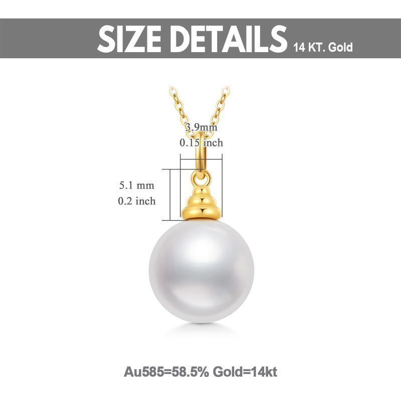 10K Gold Moissanite & Pearl Couple Pendant Necklace-5