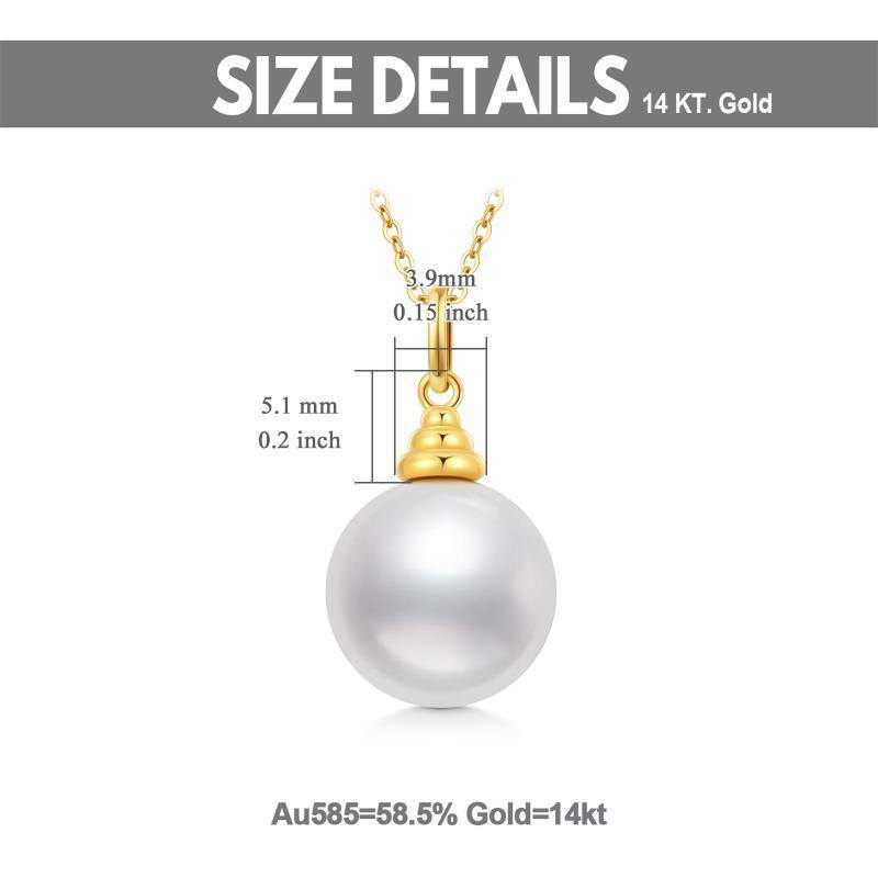 10K Gold Moissanite & Pearl Couple Pendant Necklace-5