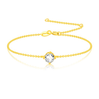10K Gold Moissanite Charm Bracelet-8