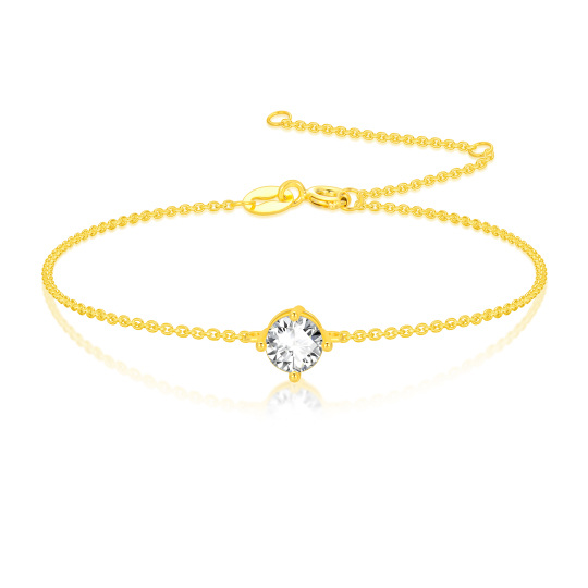 14K Gold Moissanite Pendant Bracelet