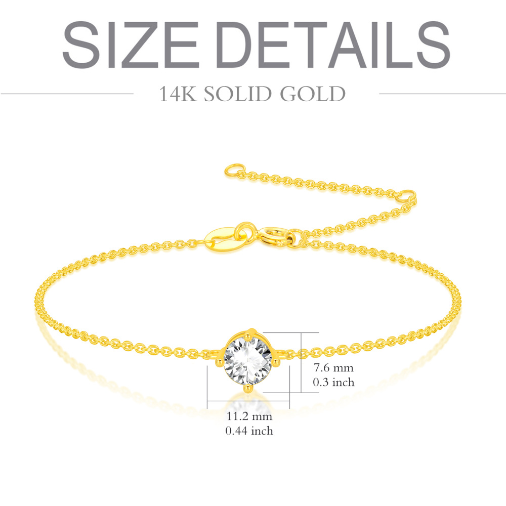 Pulseira pendente de moissanite em ouro 10K-6