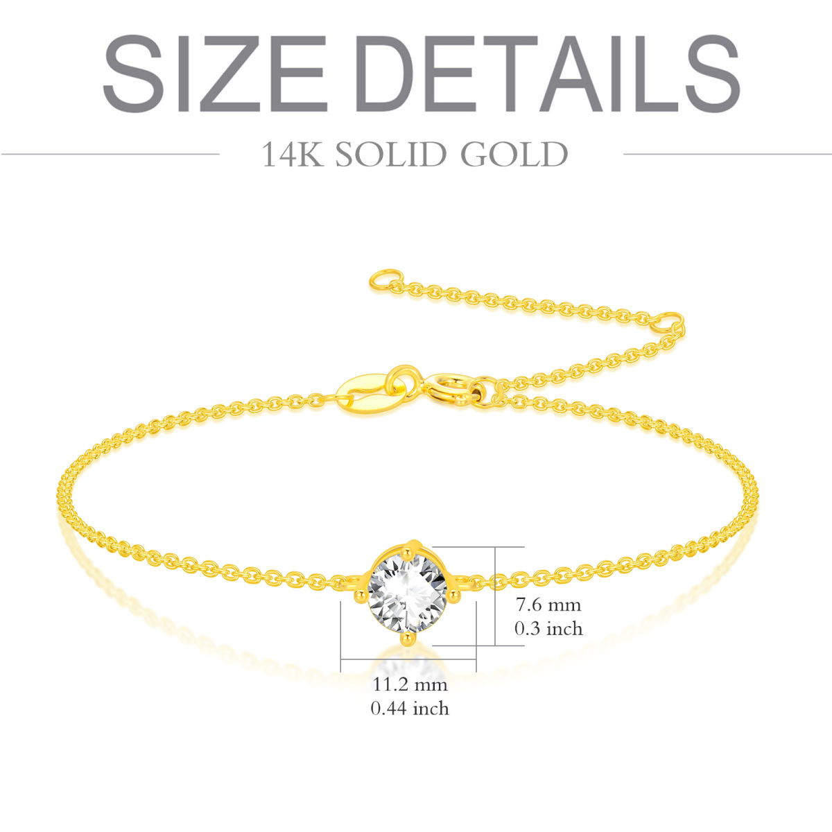 14K Gold Moissanite Pendant Bracelet-6