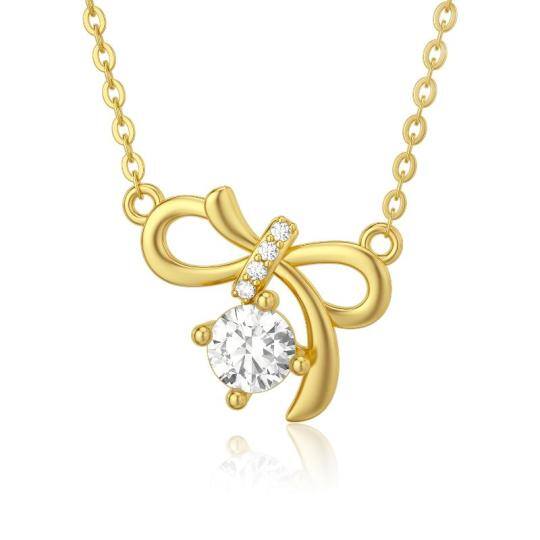 Collana con ciondolo in moissanite in oro 14K