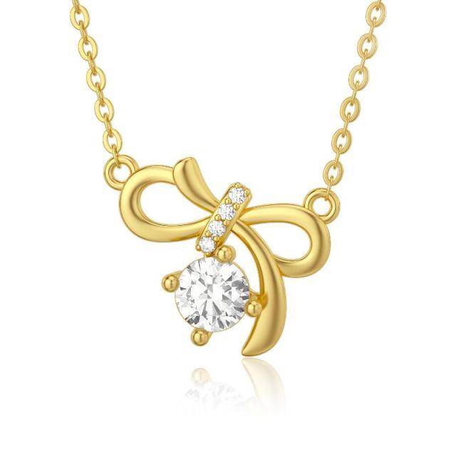 Collar Colgante Moissanite Oro 14K-1