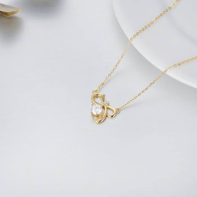 14K Gold Moissanite Pendant Necklace-4