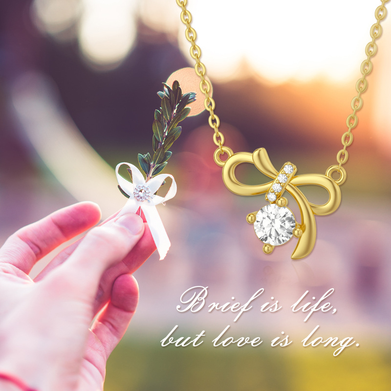 10K Gold Moissanite Pendant Necklace-5