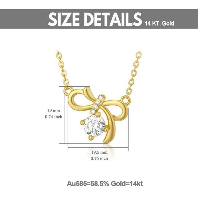 14K Gold Moissanite Pendant Necklace-6