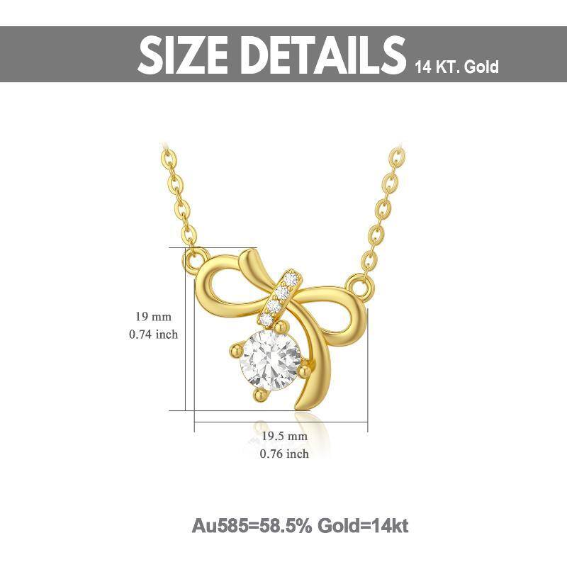 10K Gold Moissanite Pendant Necklace-6