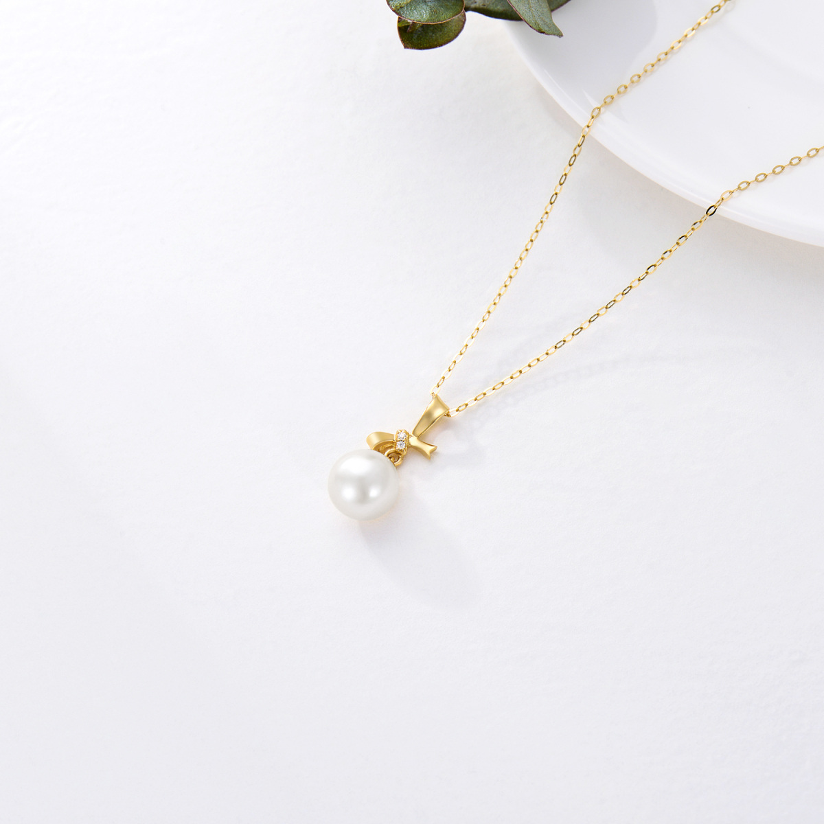 Collier pendentif Moissanite en or 14K-5