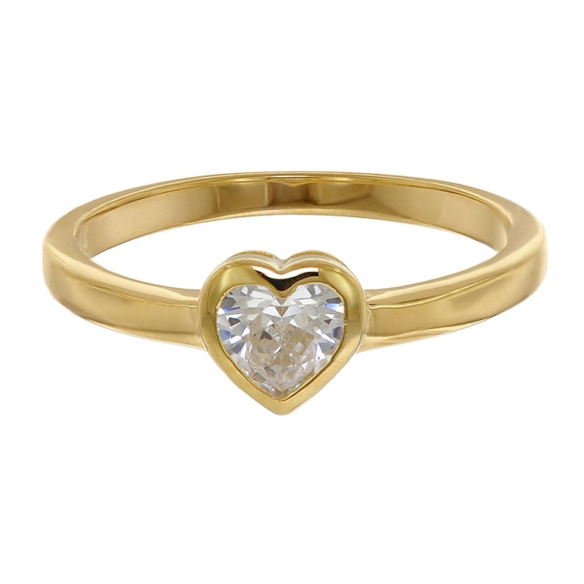 Gold Vermeil Moissanite Personalized Engraving Heart Ring for Women-1