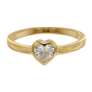 Gold Vermeil Moissanite Personalized Engraving Heart Ring for Women-3