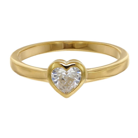 Gold Vermeil Moissanite Personalized Engraving Heart Ring for Women