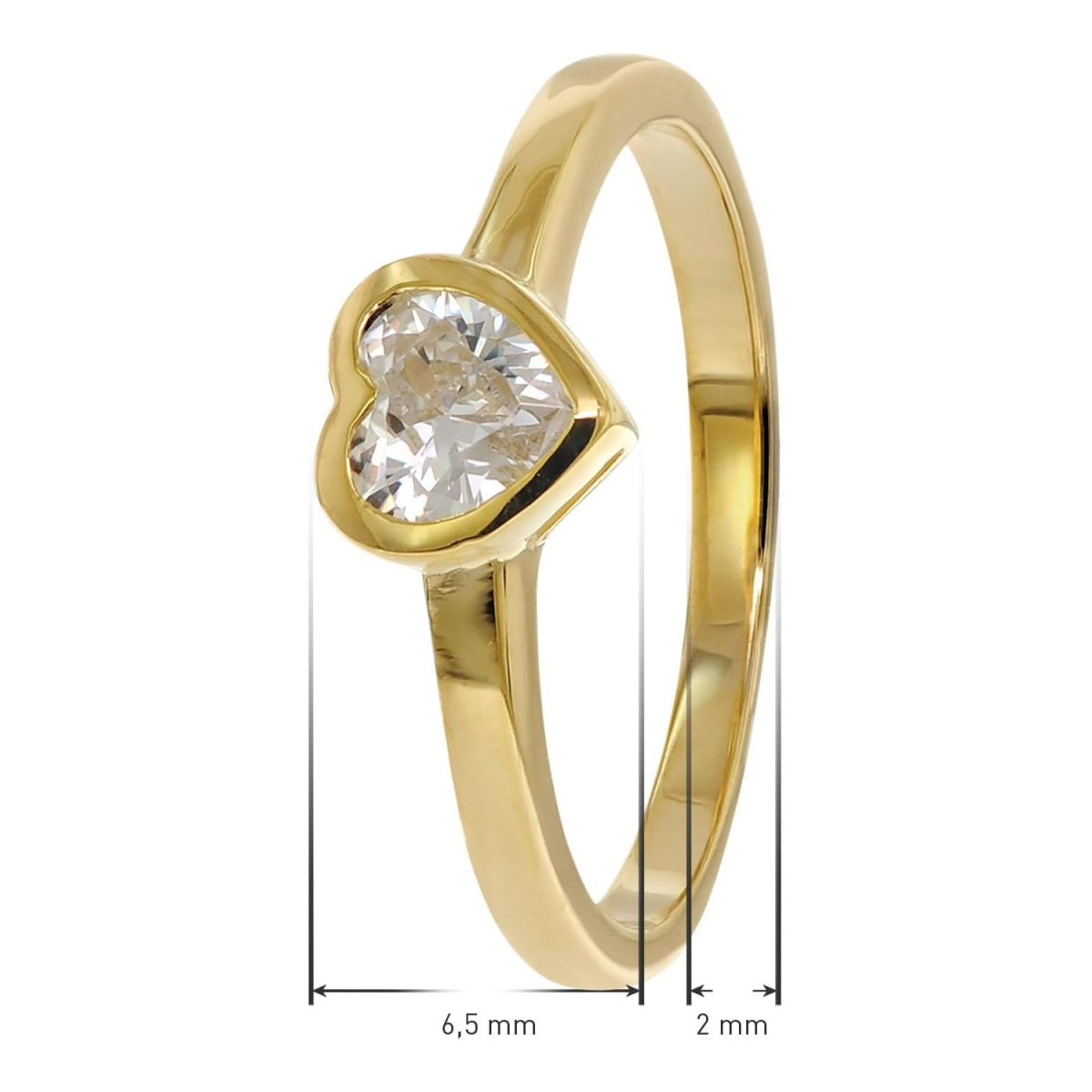 Anillo de oro vermeil con moissanita y grabado personalizado en forma de corazón para mujer-3