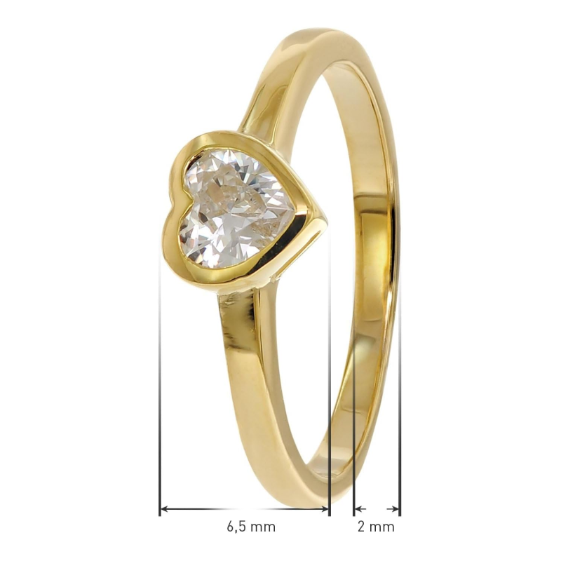 Anillo de corazón con grabado personalizado de moissanita en oro de 18 quilates para mujer-3