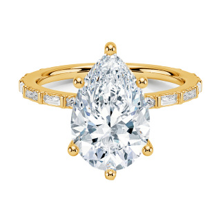 10K Gold Moissanite Personalized Engraving Ring-6