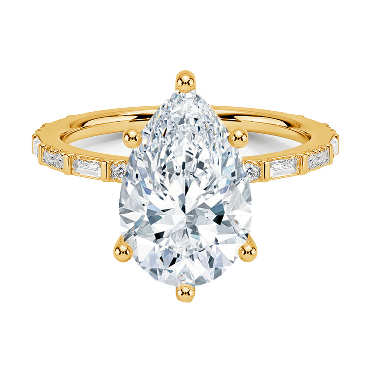 14K Gold Moissanite Personalized Engraving Ring-2