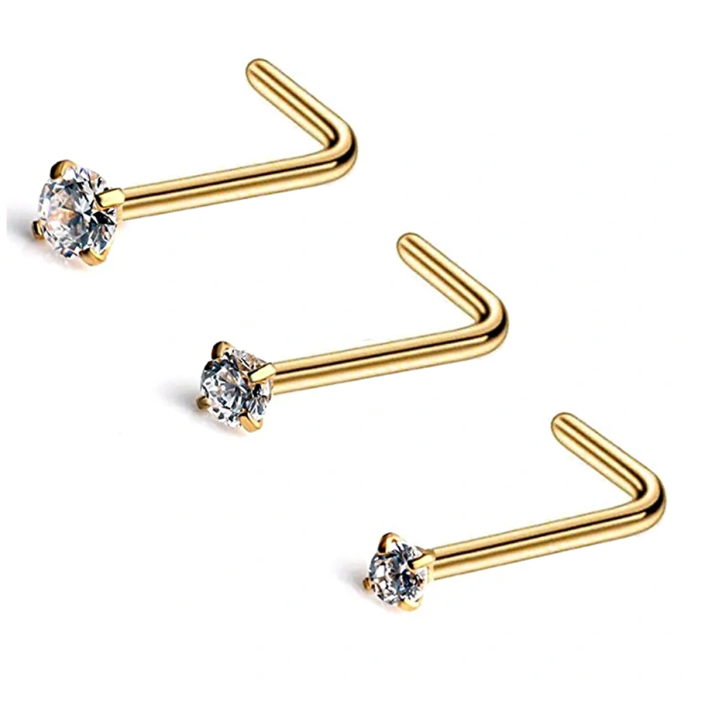 9K Gold Moissanite Round Nose Ring-2