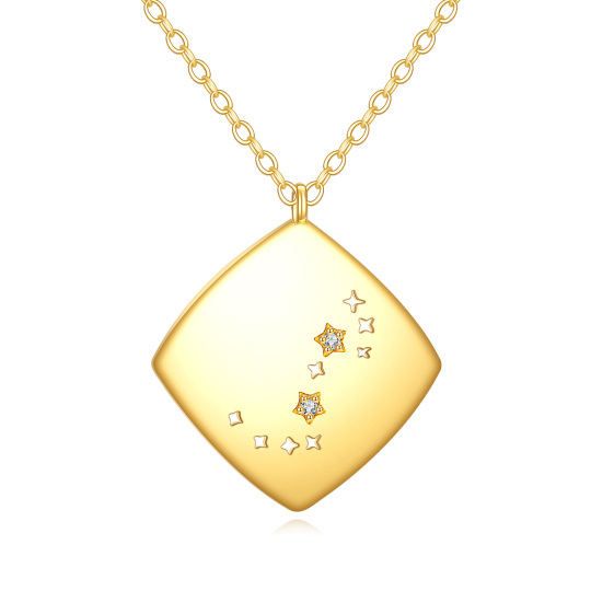 14K Gold Moissanite Scorpio Pendant Necklace