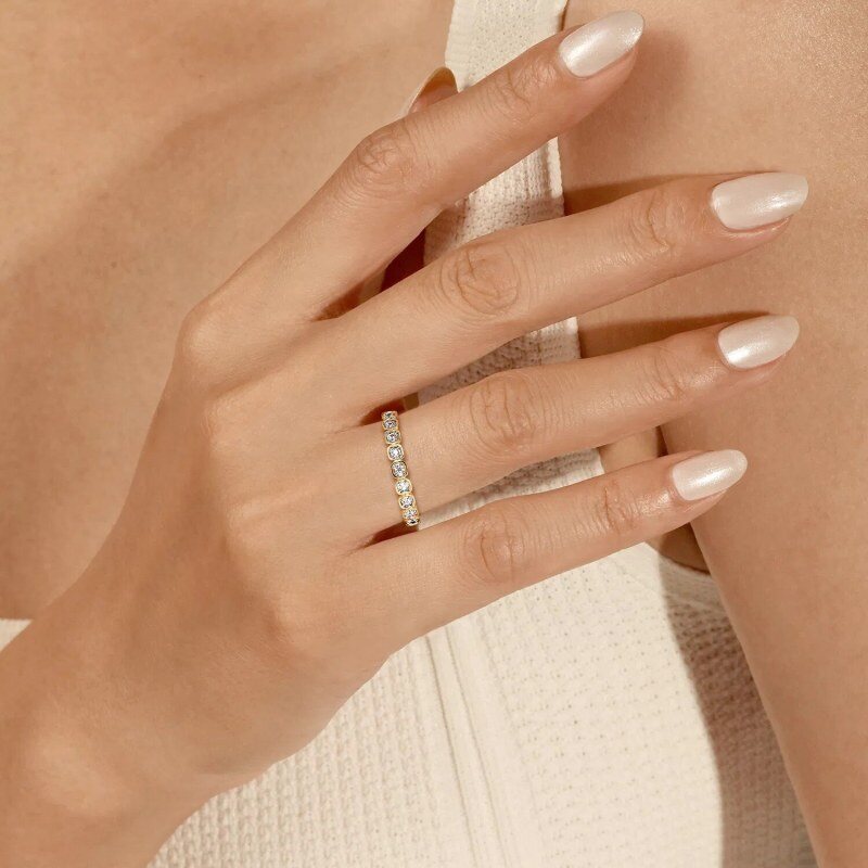 10K Gold Moissanite Stackable Ring-2