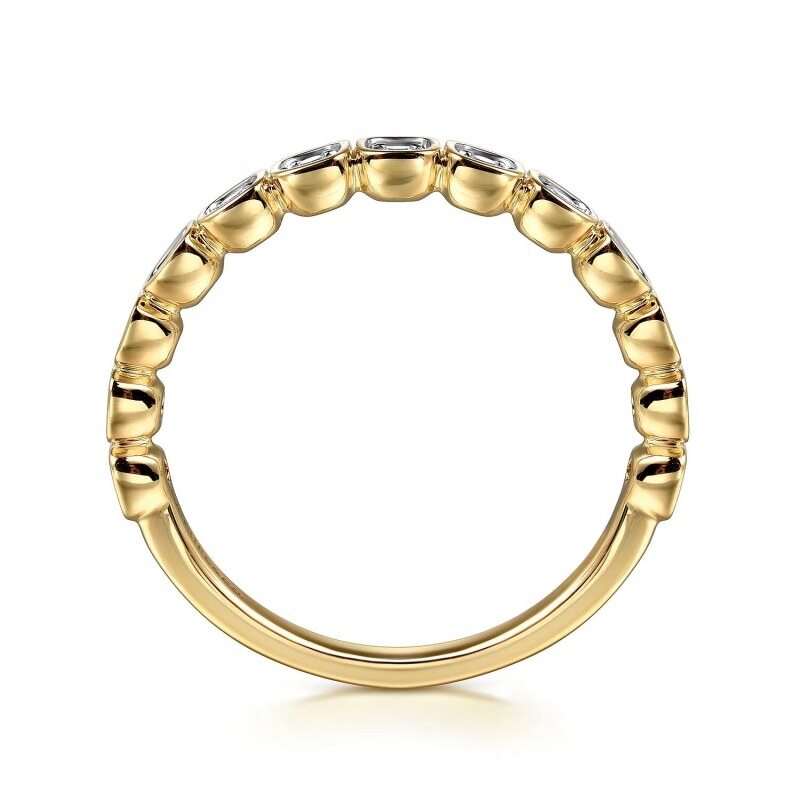 10K Gold Moissanite Stackable Ring-4