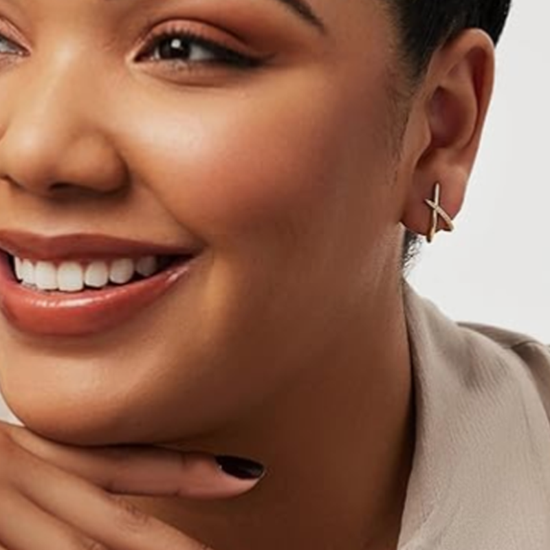 Ohrstecker aus Sterlingsilber mit gelbvergoldetem Moissanit-2