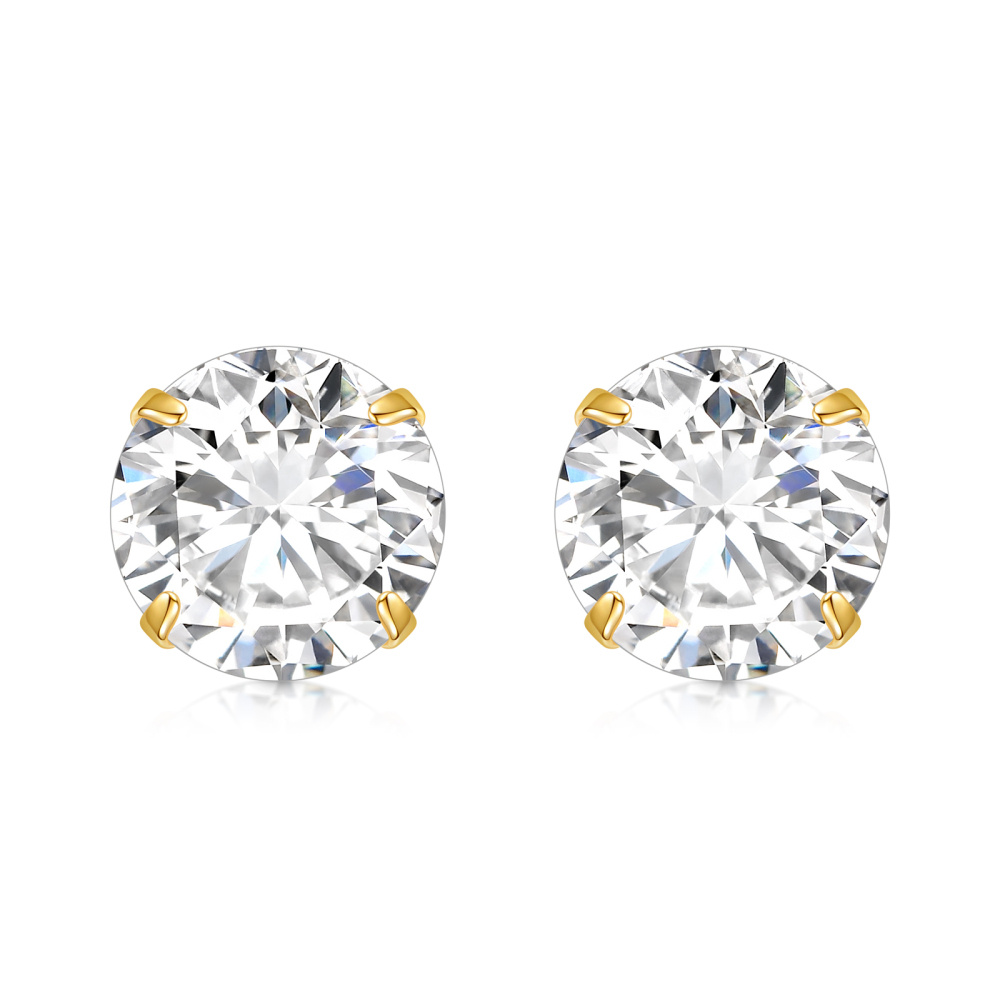 10K Gold Moissanite Stud Earrings-1