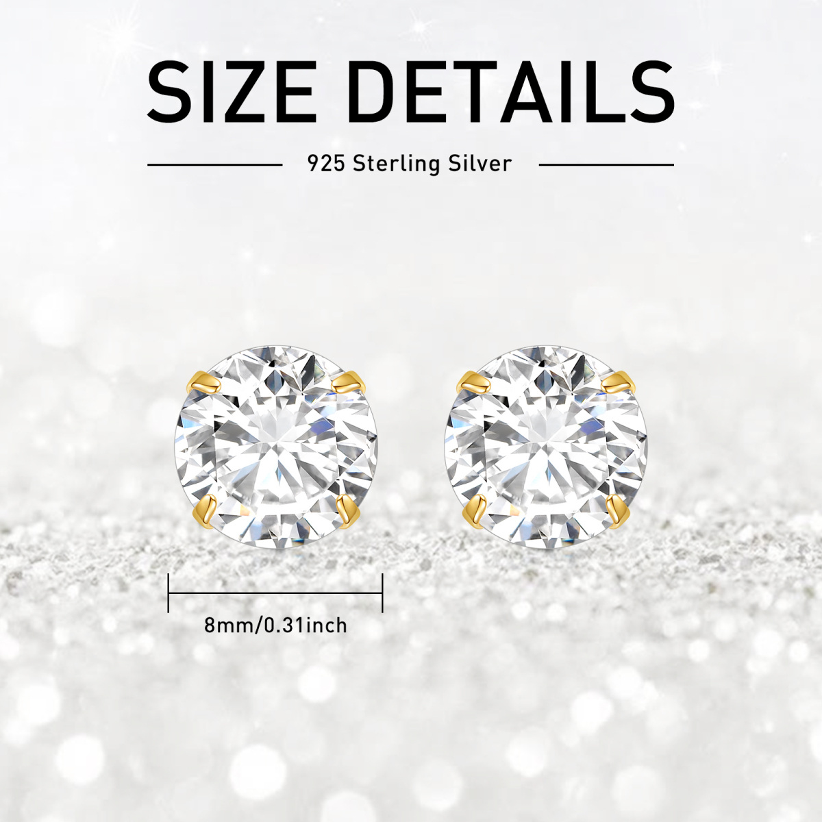 10K Gold Moissanite Stud Earrings-5