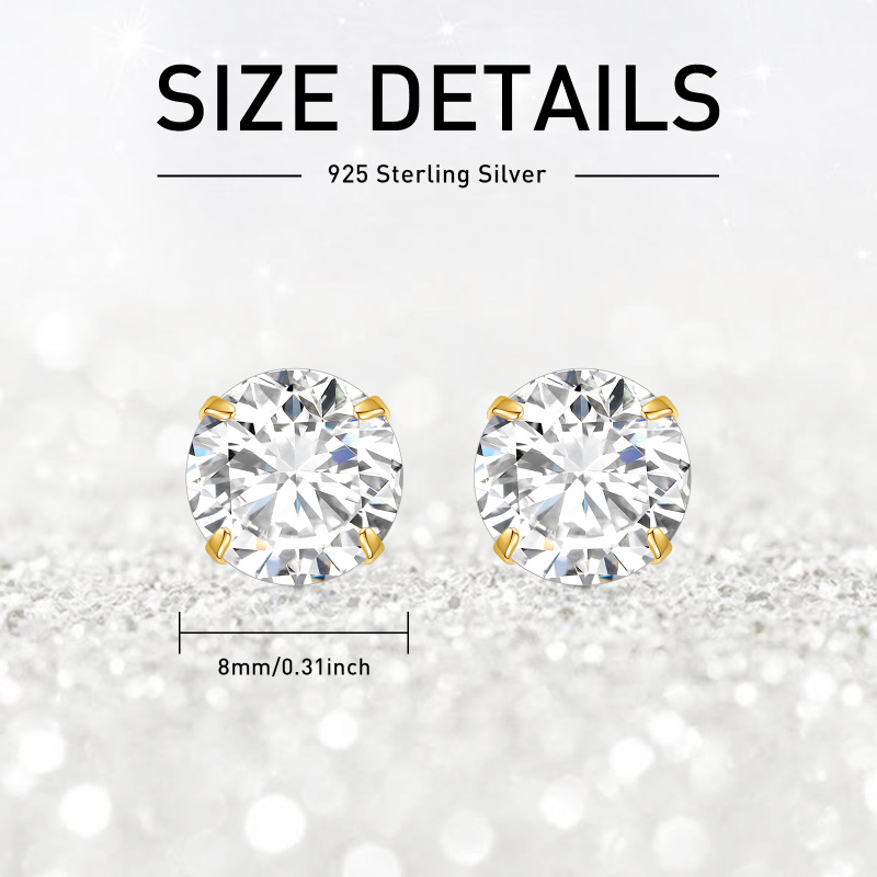 Ohrstecker aus 18-karätigem Gold mit Moissanit-5