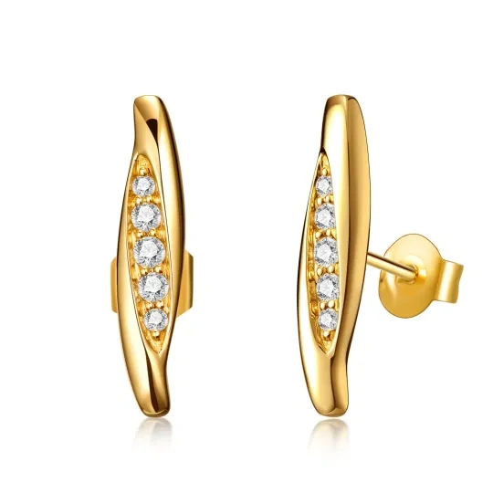 10K Gold Moissanite Stud Earrings