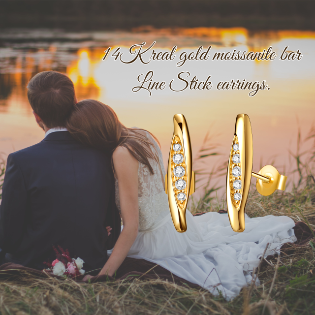 14K Gold Moissanit Ohrstecker-6