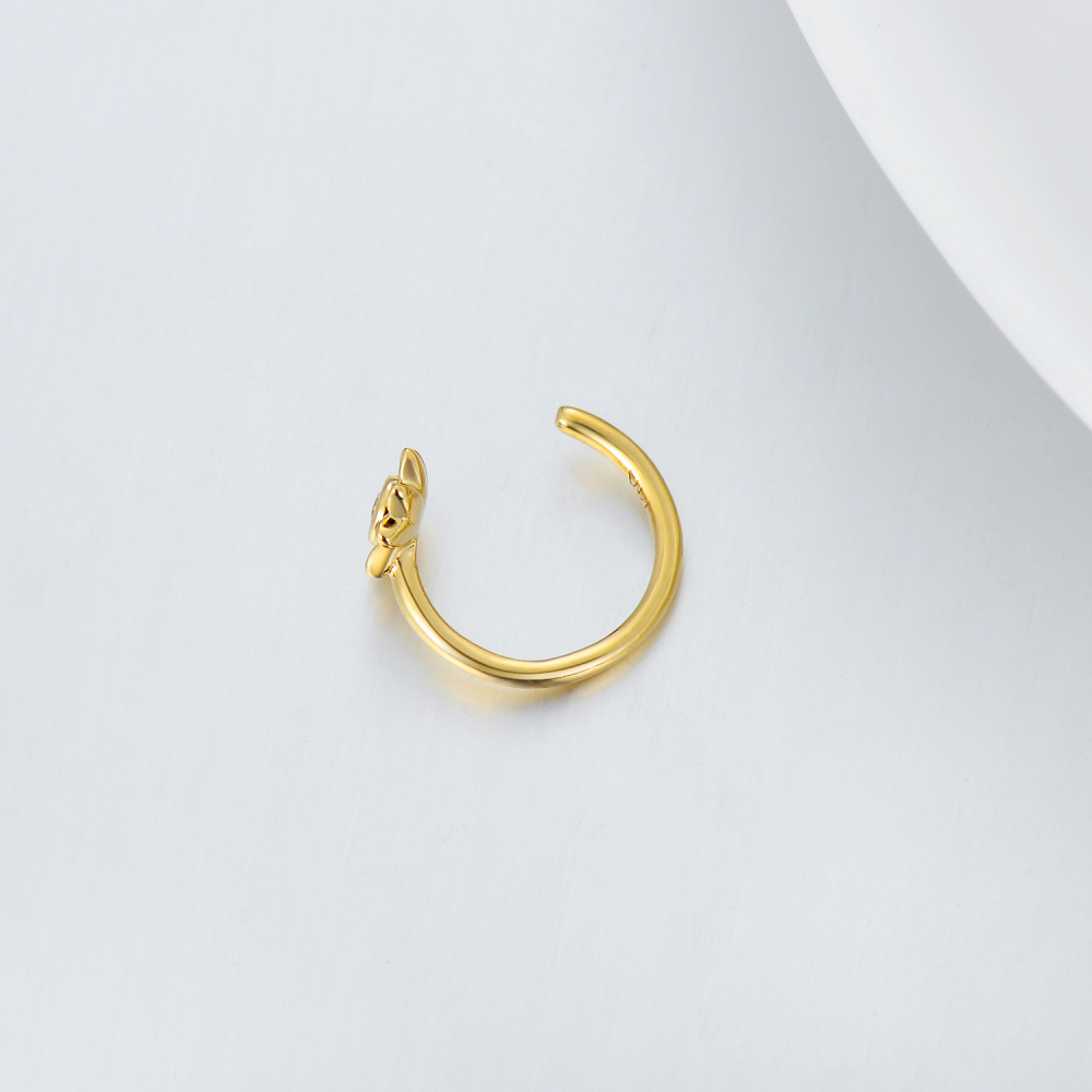 10K Gold Moissanite Sunflower Nose Ring-4
