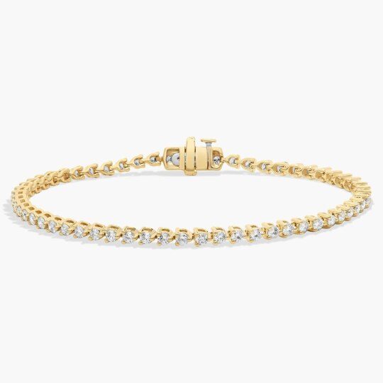 Pulseira de Tênis de Moissanita e Ouro 14K