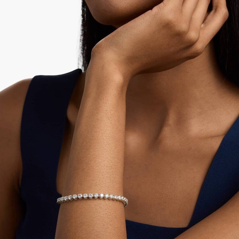 Bracelet de tennis en or 14K et moissanite-3