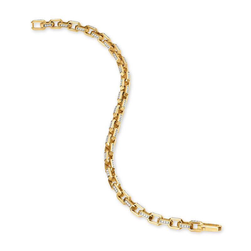 Pulsera de cadena de tenis de oro de 14 quilates con moissanita para hombre-3