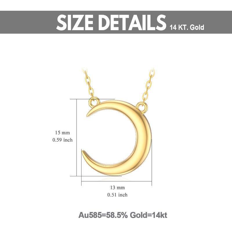 Collar Colgante Luna Oro 10K-6