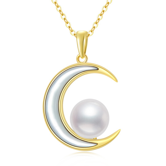 Collana con ciondolo a forma di luna in oro 14K