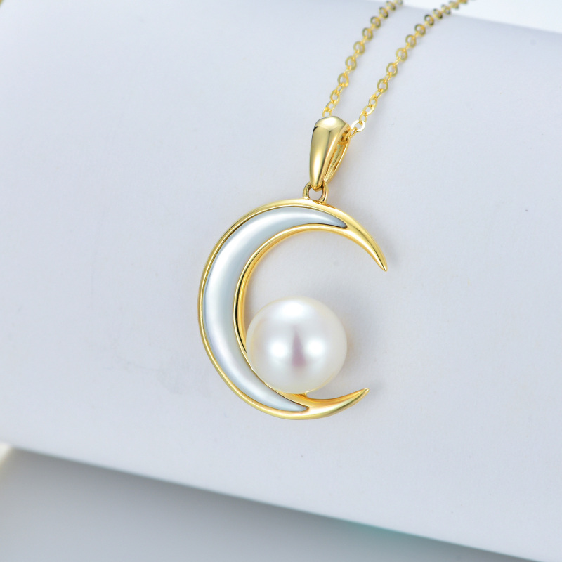 14K Gold Moon Pendant Necklace-5