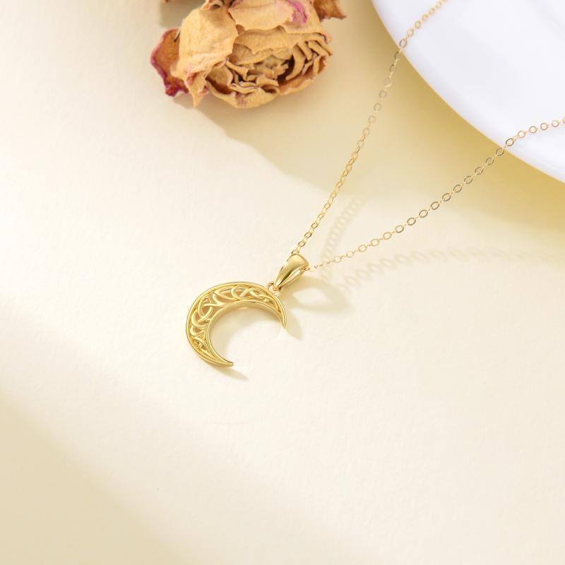 Collier pendentif lune en or 14K-4