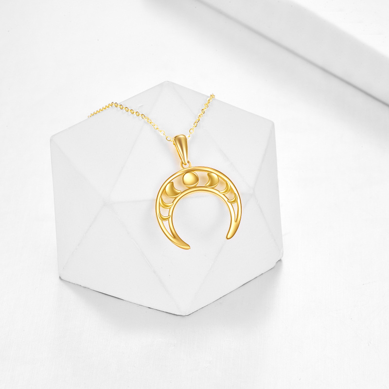 Naszyjnik z wisiorkiem w kształcie księżyca ze złota 10K-3