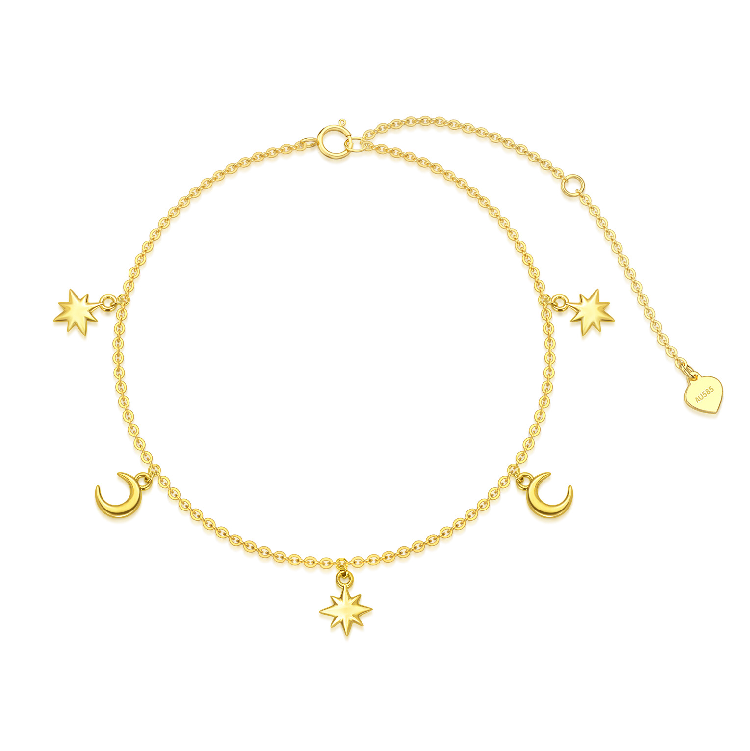 14K Gold Moon & Sta… - image