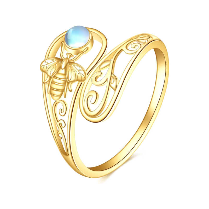14K Gold Moonstone … - image