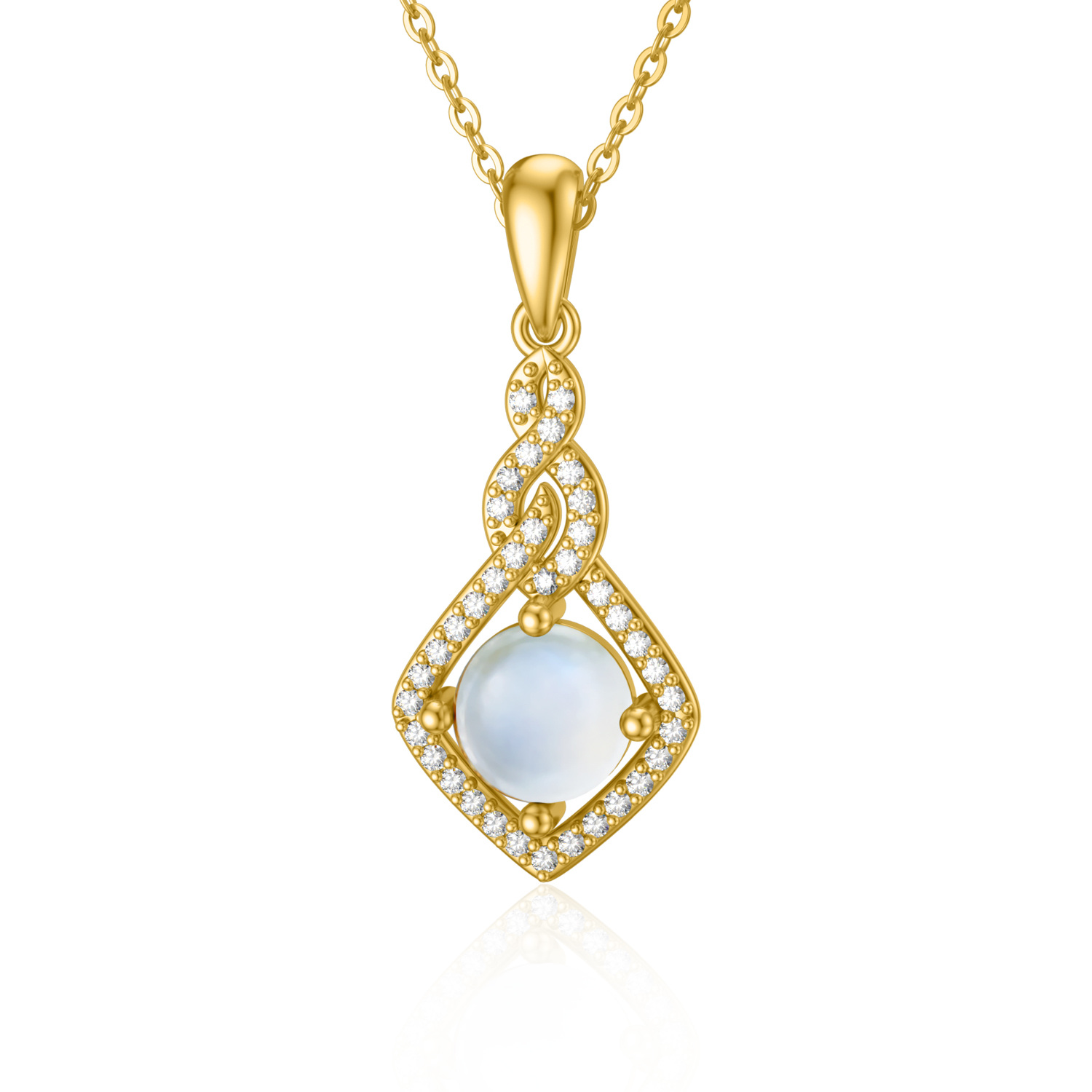 14K Gold Moonstone … - image
