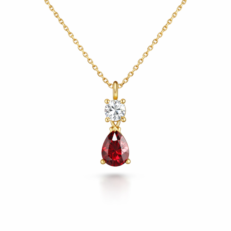 10K Gold Mother&Child Birthstone Necklace-1