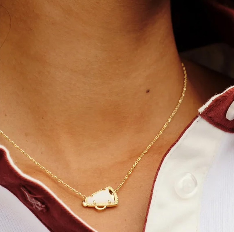 Colar com pendente de madrepérola banhado a ouro amarelo e prata de lei-3