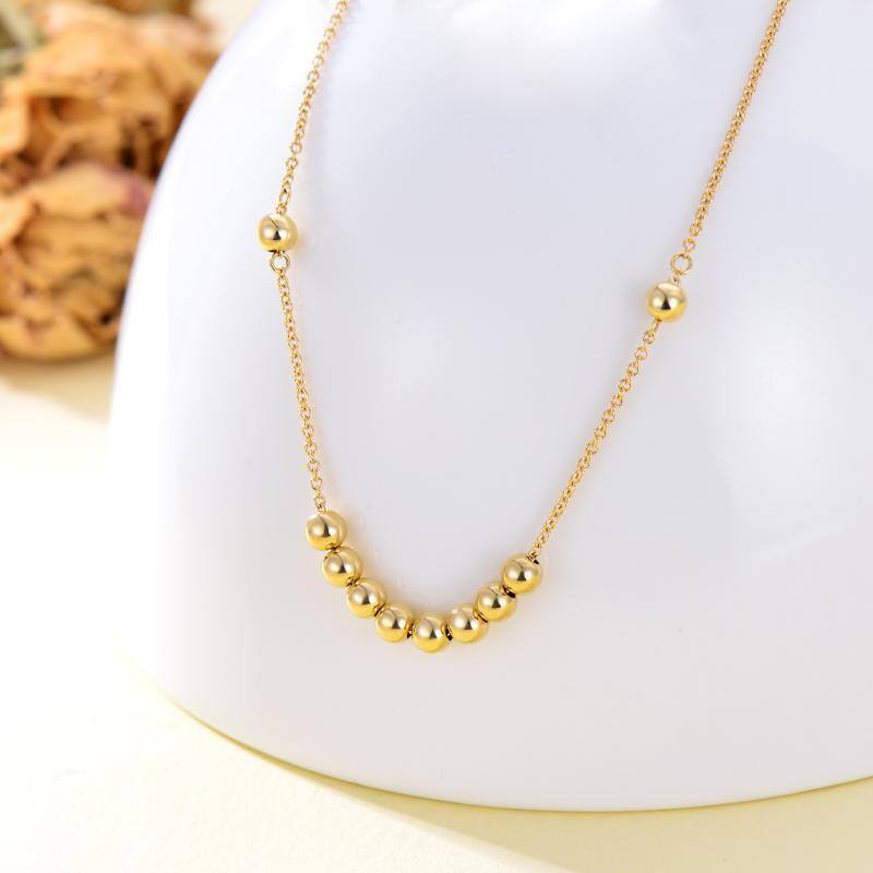 10K Gold Mother Pendant Necklace-3