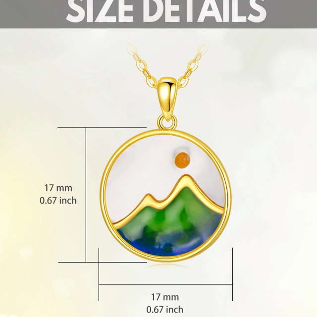 14K Gold Mountains Pendant Necklace-5