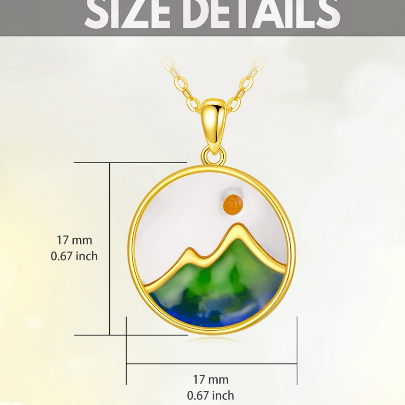 10K Gold Mountains Pendant Necklace-5