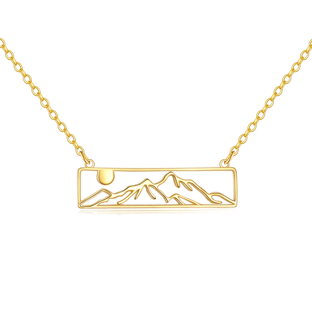 10K Gold Mountains Pendant Necklace-1