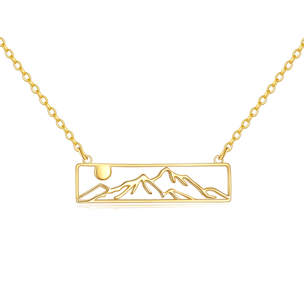 10K Gold Mountains Pendant Necklace-1